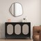Modern Irregular Wall Mirror with Black Metal Frame for Living Room Decor 4 Hooks Included